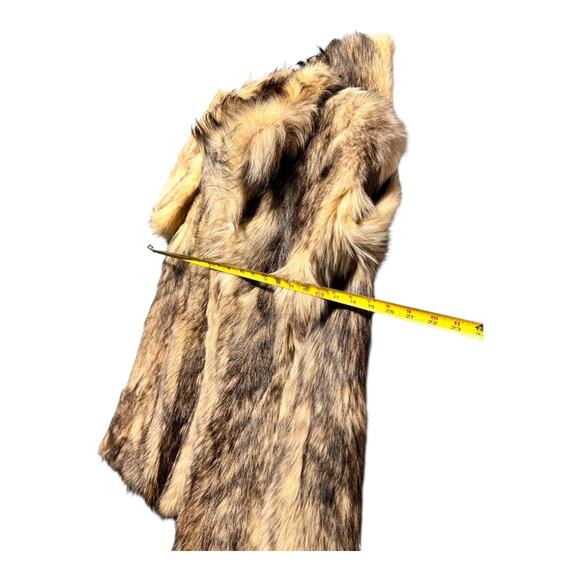 VTG REAL FOX FUR COAT WOMENS 40 brown beige Luxury mob wife - Picture 3 of 17